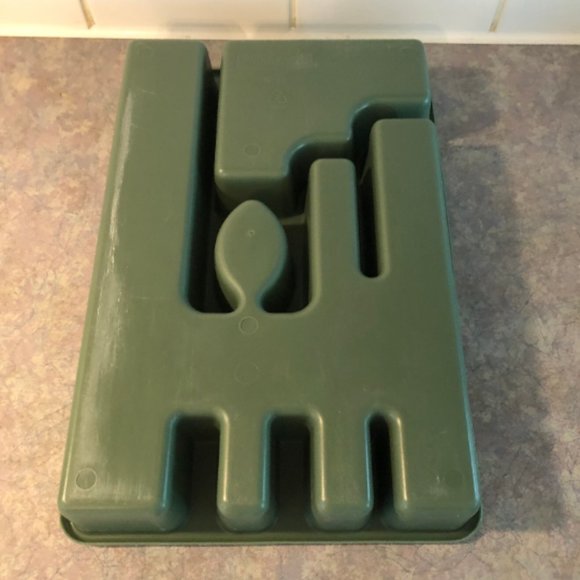 90's Rubbermaid Avocado Green Cutlery Tray - Plastic Utensils Tray - Kitchen - Picture 8 of 8